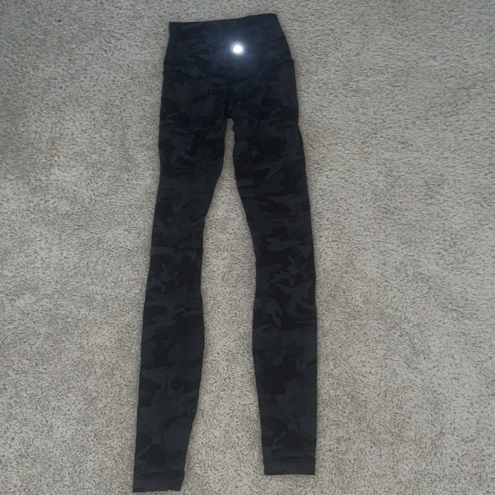 greenish black, camo align leggings in size 0